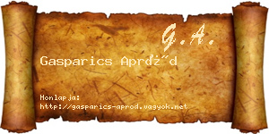 Gasparics Apród névjegykártya